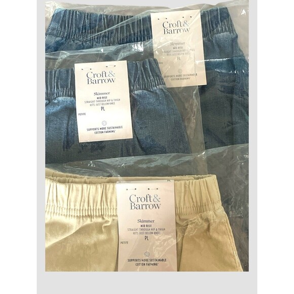 New Croft & Barrow Women’s Mid Rise Pull On Jeans PL Lot Of 3 Asst Colors NWT - Picture 5 of 5
